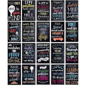 Chalkboard-Style Motivational Posters 20-Pack - Perfect for Back-to-School